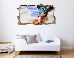 vinilo decorativo Vinilo decorativo Goku Dragon Ball Z Efecto 3D Pared