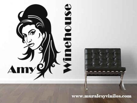 vinilo decorativo Silueta Amy Winehouse.