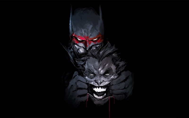 Cuadro Batman Sujetando La Cara De Joker | 100% a Medida
