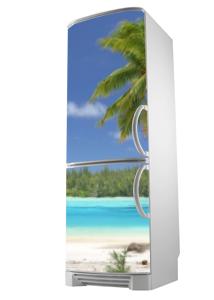 Vinilo adhesivo para pared, diseño de playa, mar, surfista, niña, parte  trasera, palmera, decoración grande (2104ig), color negro