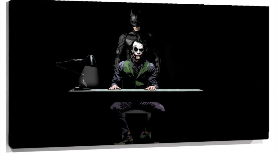 Cuadro Joker Sentado Y Batman Detras De El En La Pelicula El Caballero  Oscuro | 100% a Medida