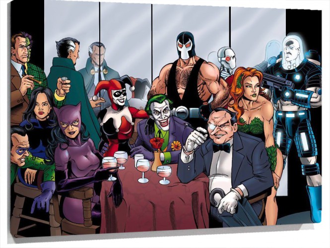 Cuadro Batman Joker Harley Quinn Penguin Hiedra Venenosa Y Dos Caras | 100%  a Medida