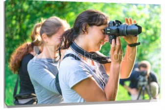 Lienzo Alumnos aprendiendo fotografia