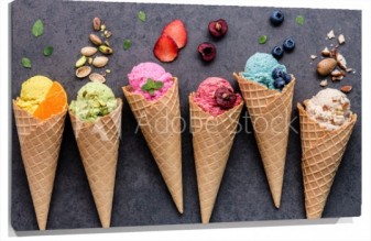 Lienzo Helados de diferentes sabores