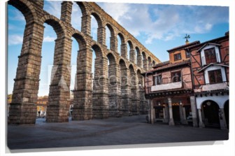 Lienzo Acueducto de Segovia y Plaza del Azoguejo 