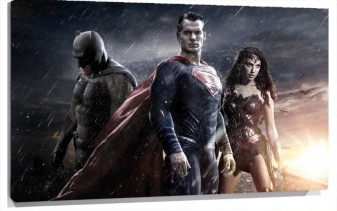 Lienzo batman superman y la mujer maravilla en la pelicula el amanecer de la justicia