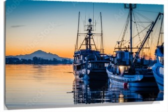 Lienzo Barcos de pesca en British Columbia