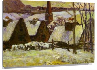 Lienzo Breton Village In Snow