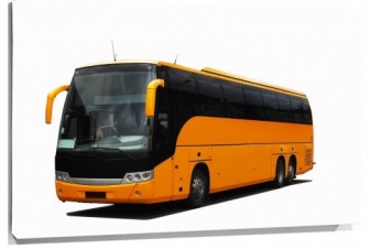 Lienzo autobus naranja