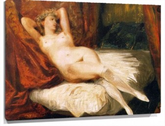 Lienzo female nude reclining on a divan