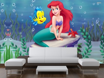 Fotomural infantil de una Sirena  murales personalizados, papel pared.