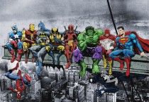  Murales Super heroes comiendo en torre manhattan