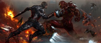  Murales Capitan America vs Ironman en civil war